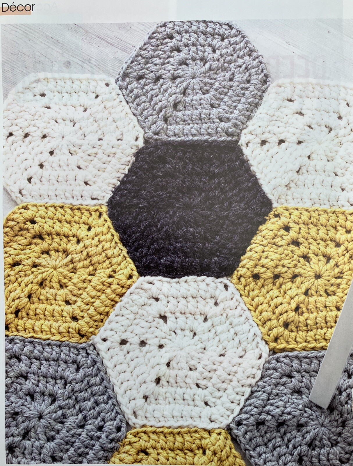 Crochet Pattern Hexagon Rug