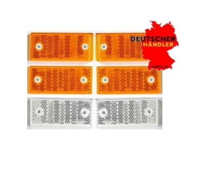 6 x Reflektor Katzenaugen 76 x 34 mm Seitenstrahler Rückstrahler Anhänger LKW