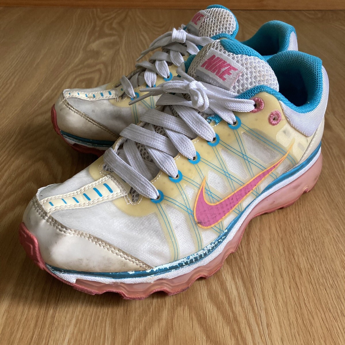 Nike Air Max Women's Size Running Shoes 400152-103 White Pink  Turquoise