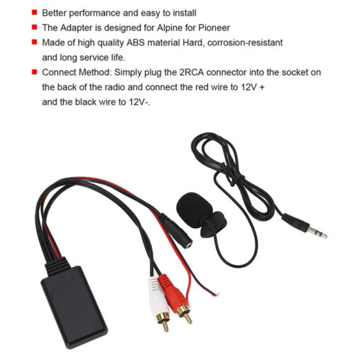 Car Universal Wireless Bluetooth Module Music Adapter Rca MIC Audio Cable Stereo - Picture 4 of 7