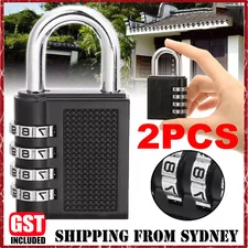 2PCS 4 Digit Combination Lock Key Security Padlock Anti Rust Weather Proof Locks