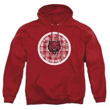 CWU Adult Pullover Hoodie Plaid Badge, Cardinal, S-3XL
