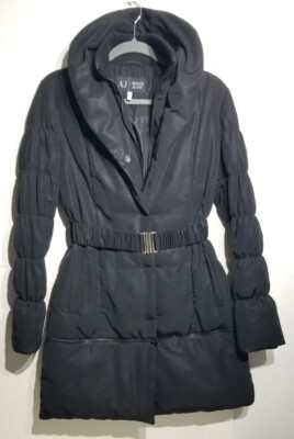 Armani Jeans Women's Down Puffer Black Jacket Size 4   Read
