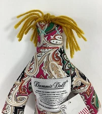 Dammit Doll Stress Relief 13” Paisley Multicolor Pattern with Tag 12 Inches