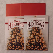 Hallmark Christmas Happy Holidays Tree (2) Cards With Envelopes