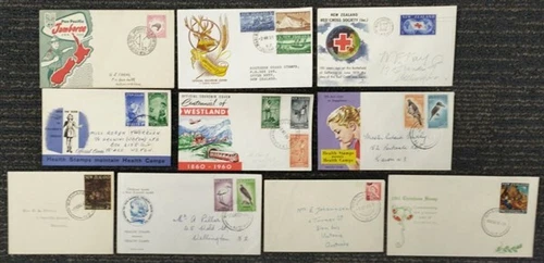 NEW ZEALAND FDC’s x10 DIFFERENT 1959/61 (ID:FG04)