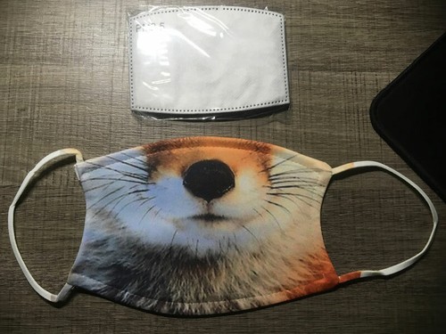 Red Fox custom printed quarantine face mask w/ filters fun renard vulpine vixen - Picture 2 of 2
