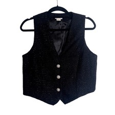Jason Wu Black Tweed & Metallic Vest  Women's size M
