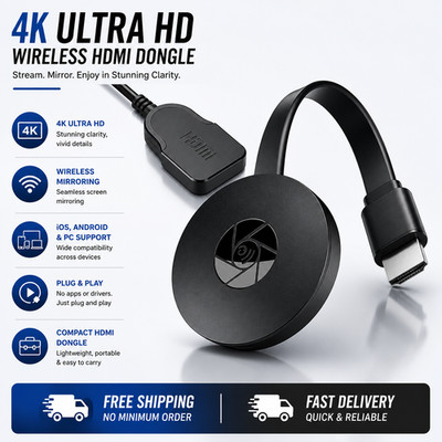 AUSHA Display Wireless HDMI Adapter Dongle Receiver Screen Cast Mobile 4K