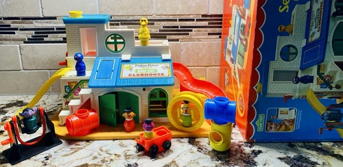 Vintage w/BOX Fisher Price Little People Sesame Street Clubhouse #937