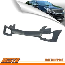 For Cadillac XT5 2020-2023 84769849 Front Bumper Cover Black W/ 4 Sensor Holes