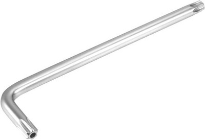 uxcell Long Tamper Proof Torx Star Key Bit Wrench L-Shape T50, Silver Tone 
