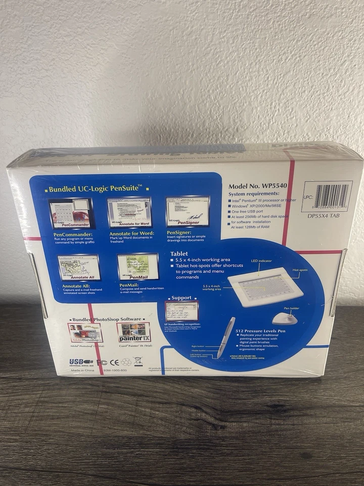 DigiPro WP5540 5.5"x4" USB Graphics Drawing Tablet W/ Cordless Pen. New In Box. - Image 3 of 4