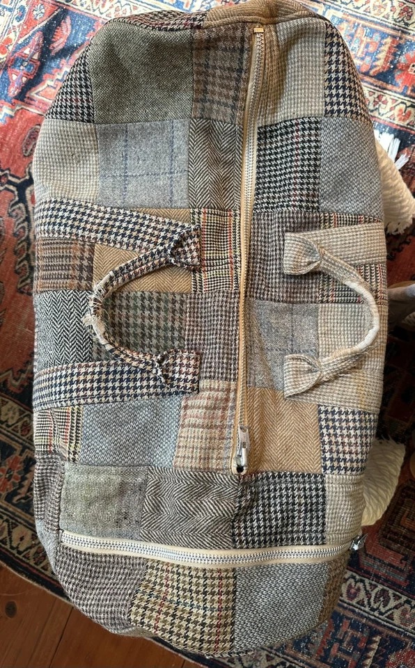 Vintage duffel bag /The Andover Shop / Wool Patchwork - Image 2 of 4