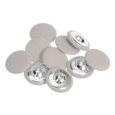 10pcs Fabric Cloth Covered Button 25mm Metal Round Sewing Buttons Beige