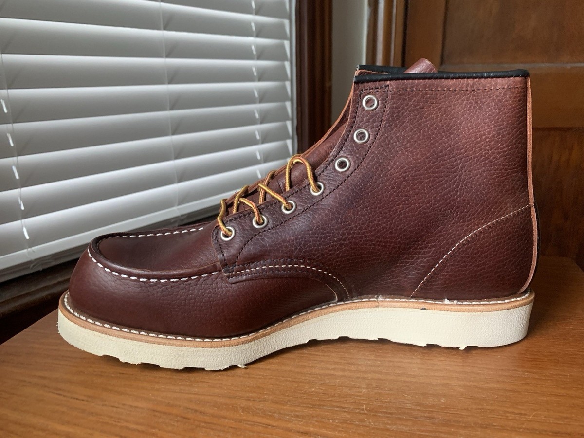 Red Wing 8138 Heritage Briar Slick Moc Toe Work Boots Mens 11.5 D Red Wing 8138 Classic Moc Toe Boot Briar Oil Slick  main image 4