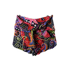 Farm Rio Seaside Dream Shorts Tie Strap Size Medium Colorful Side Zip