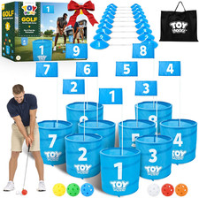 Golf Game Set, 9 Holes Backyard Golf Bucket Game for Adults Family Kids, with Ba