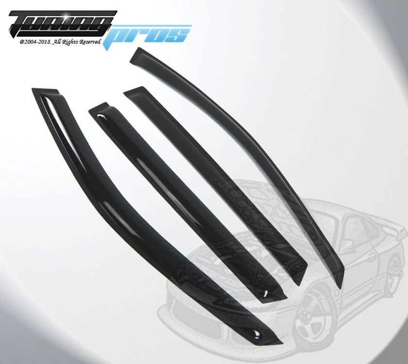For Hyundai Santa Fe 2001-2006 Smoke Window Rain Guards Visor Deflector 4pcs Set - Image 2 of 4
