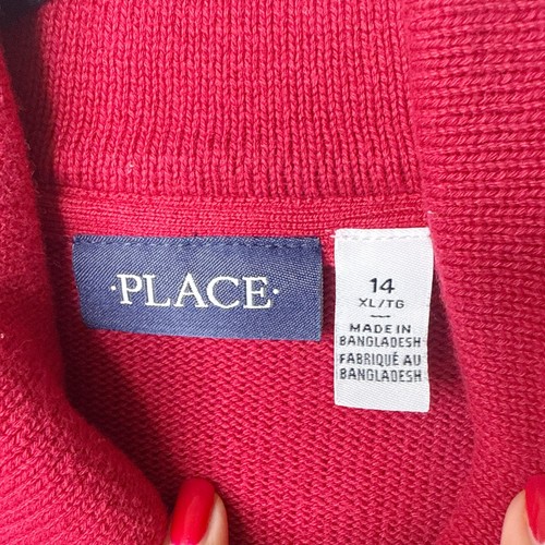 The Children's Place Snowflake Fair Isle Sweater Holiday Tree Shawl Red Size 14 - Picture 7 of 8