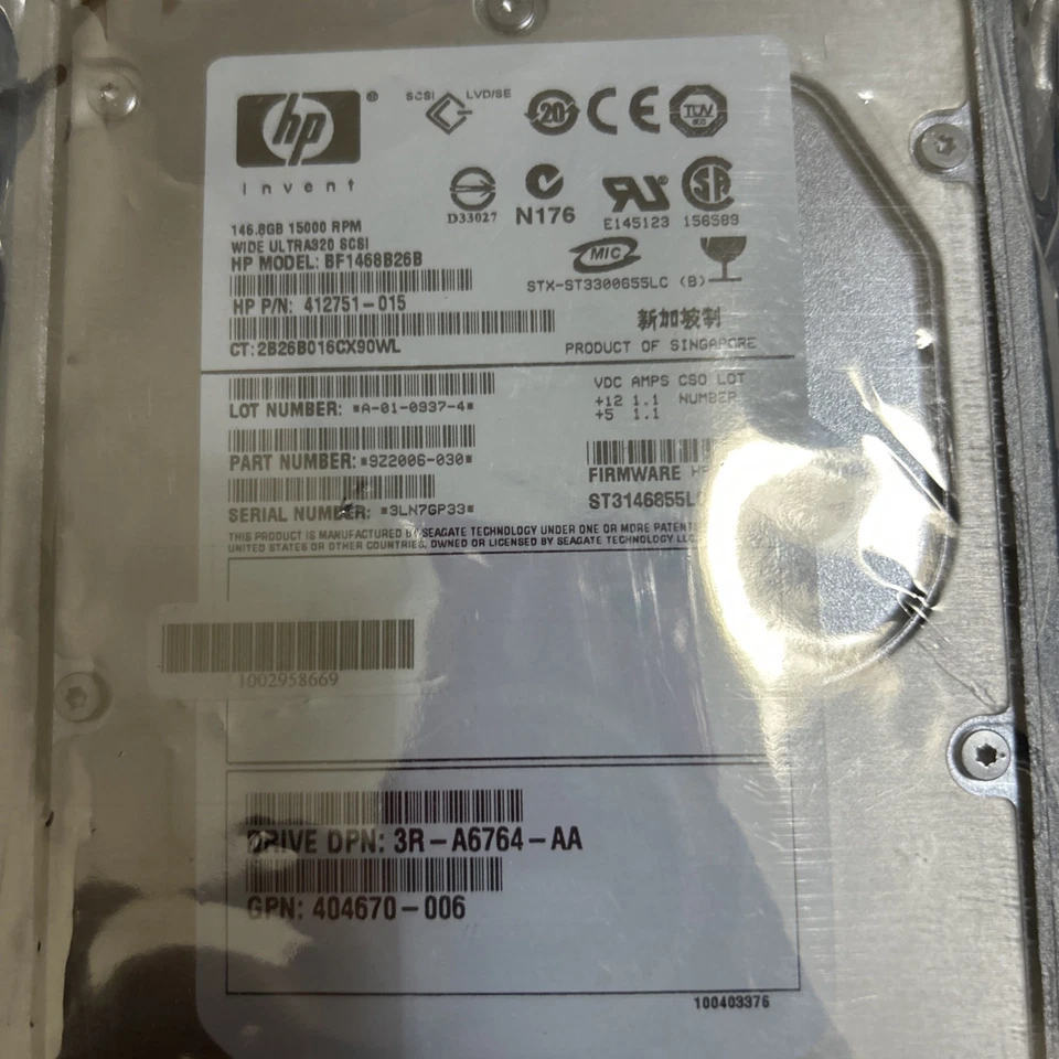 bf1468b26b HP G2 146GB 15000 RPM SCSI ULTRA320 412751-015 404938-001 - Image 2 of 3