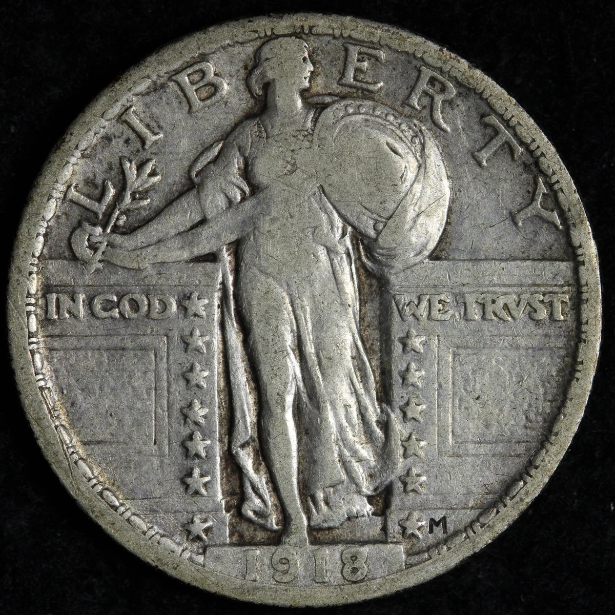 Philadelphia 1918 Year Standing Liberty US Quarters (1916-1930