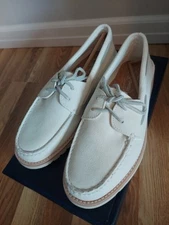 Todd Snyder x Sperry Top- Sider Suede Boat shoe in Ivory Vibram Sole Sz. 10  NWB