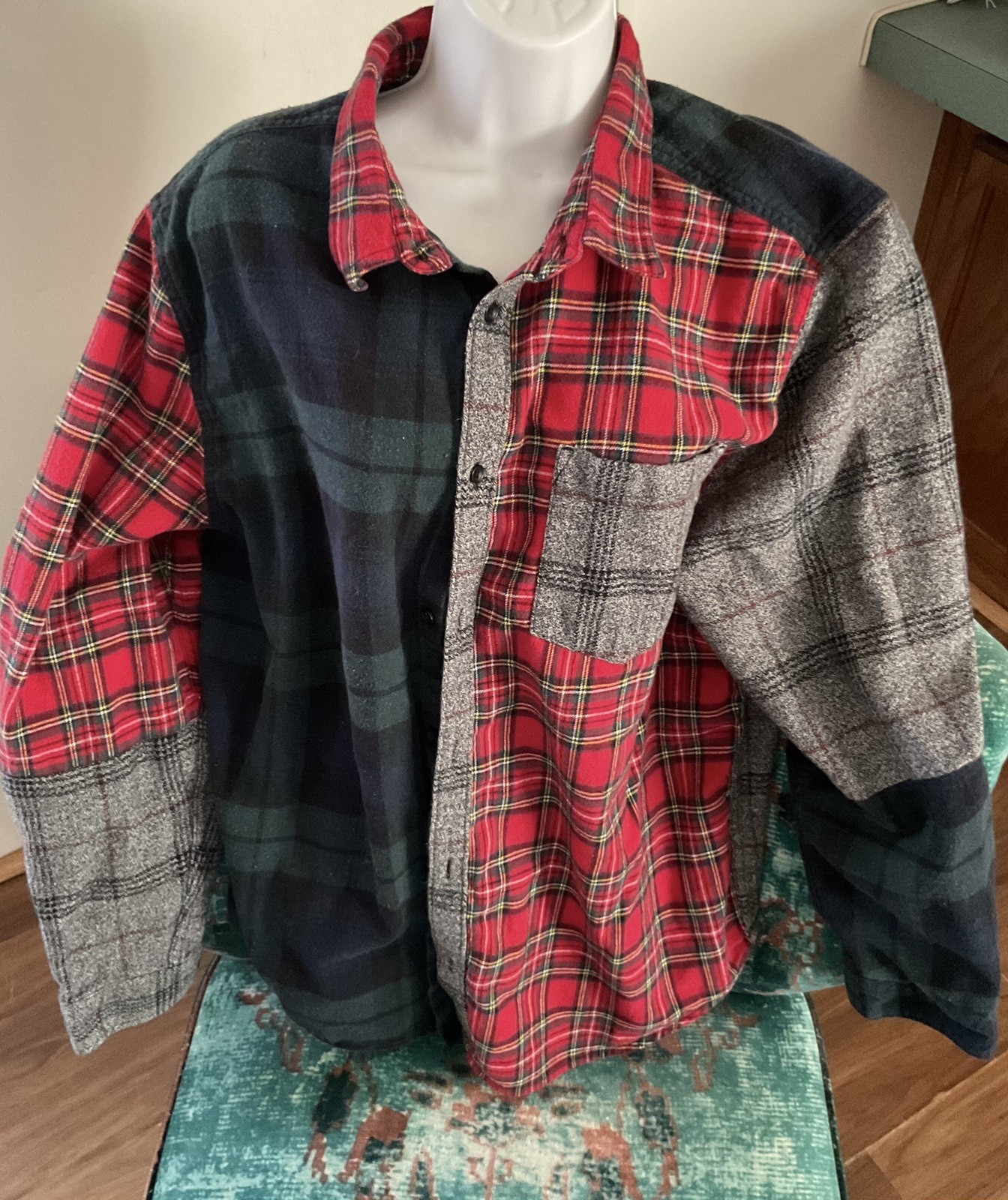 Urban Outfitters Flannel Patchwork Button Up Shir… - image 7