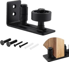 Barn Door Floor Guide Adjustable Roller Wall Mount Black POM 1 PCS Sliding