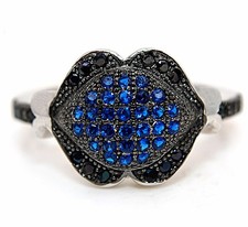 1CT Treated Blue Sapphire Sapphire 925 Sterling Silver Ring Sz 6,7,8 MB4