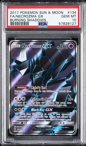 2017 POKEMON SUN & MOON BURNING SHADOWS #134 FULL ART/NECROZMA GX PSA 10