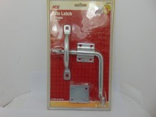 ACE 5-1/8 L SHAPE Steel Slide-Action Door/Gate Latch Silver Zinc Plated