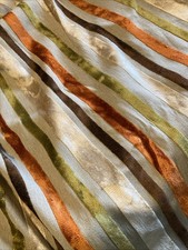 STUNNING PAIR DUNELM Luxury VELVET STRIPE CURTAINS - W240 x L200 approx 