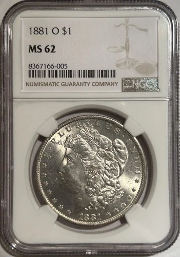 1881 O Morgan Silver Dollar - NGC MS 62 - Booming Luster!