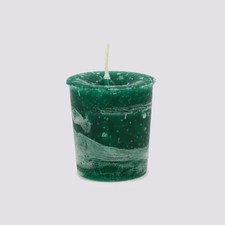 Crystal Journey Candles Peace Reiki Charged Herbal Votive Candle Dark Green