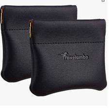 Leather Squeeze Coin Purse POuch Change Holder for Men  Women 2 Pcs