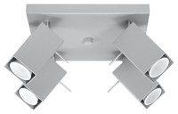 Eckiger Deckenstrahler Grau Metall Vielseitig Faleria Deckenlampe Wohnzimmer