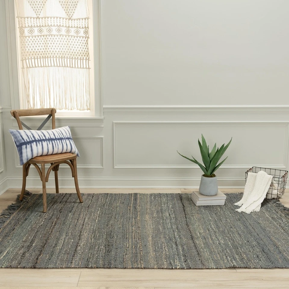 Rizzy Rugs Bengal Area Rug BNL935 Jute Contemporary/Modern Solid Gray Rectangle - Image 4 of 4