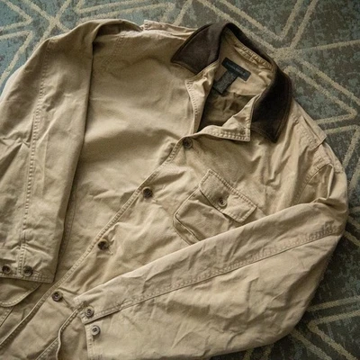 BANANA REPUBLIC Veste Combinaison En Cuir M Beige Largeur 68cm Longueur 78cm - Photo 1/4