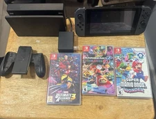 Nintendo Switch With All Wires And  3 Games!!!!
