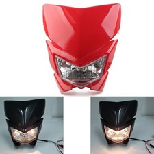 Red Motorcycle Front Headlight Head Lamp12v 35w Mx Enduro Dirt Trail Bike 250cc