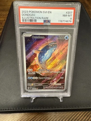 New 2023 POKEMON SVI EN-SCARLET & VIOLET ILLUSTRATION RARE #207 DONDOZO PSA 8