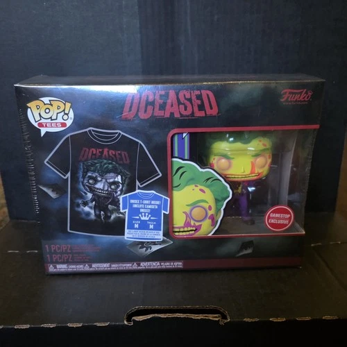 FUNKO POP! BATMAN DCEASED Pop & Tee Shirt - Size M- BLACKLIGHT JOKER