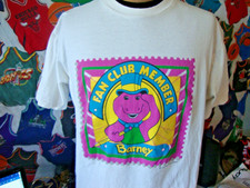 Vintage Barney Dinosaur Fan Club Member HTF Adult T Shirt XL Single Stitch 1992