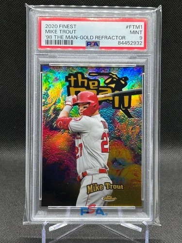 Mike Trout 2020 Topps Finest The Man GOLD Refractor 08/50 PSA 9 Card #FTM-1