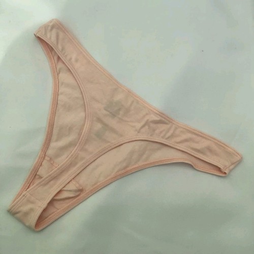 Victoria's Secret Tanga-Höschen hellpfirsichrosa Baumwolle hohes Bein – Größe M – neu mit Etikett - Bild 2 von 3