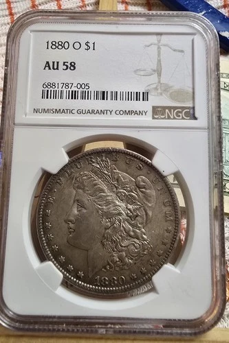 1880-O $1 NGC AU 58 (Better Date) Morgan Silver Dollar