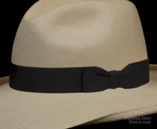 Black- Panama Hat Band - Adjustable Size - Grosgrain W Bowtie