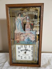 Vintage Anheuser Busch Budweiser Clock w/ Bud girls