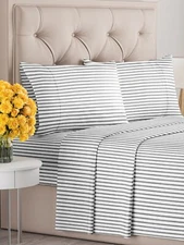 Queen Size 4 Piece Sheet Set - Comfy Breathable & Cooling Sheets - Hotel Luxu...